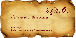 Árendt Orsolya névjegykártya