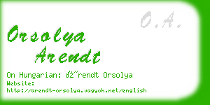 orsolya arendt business card